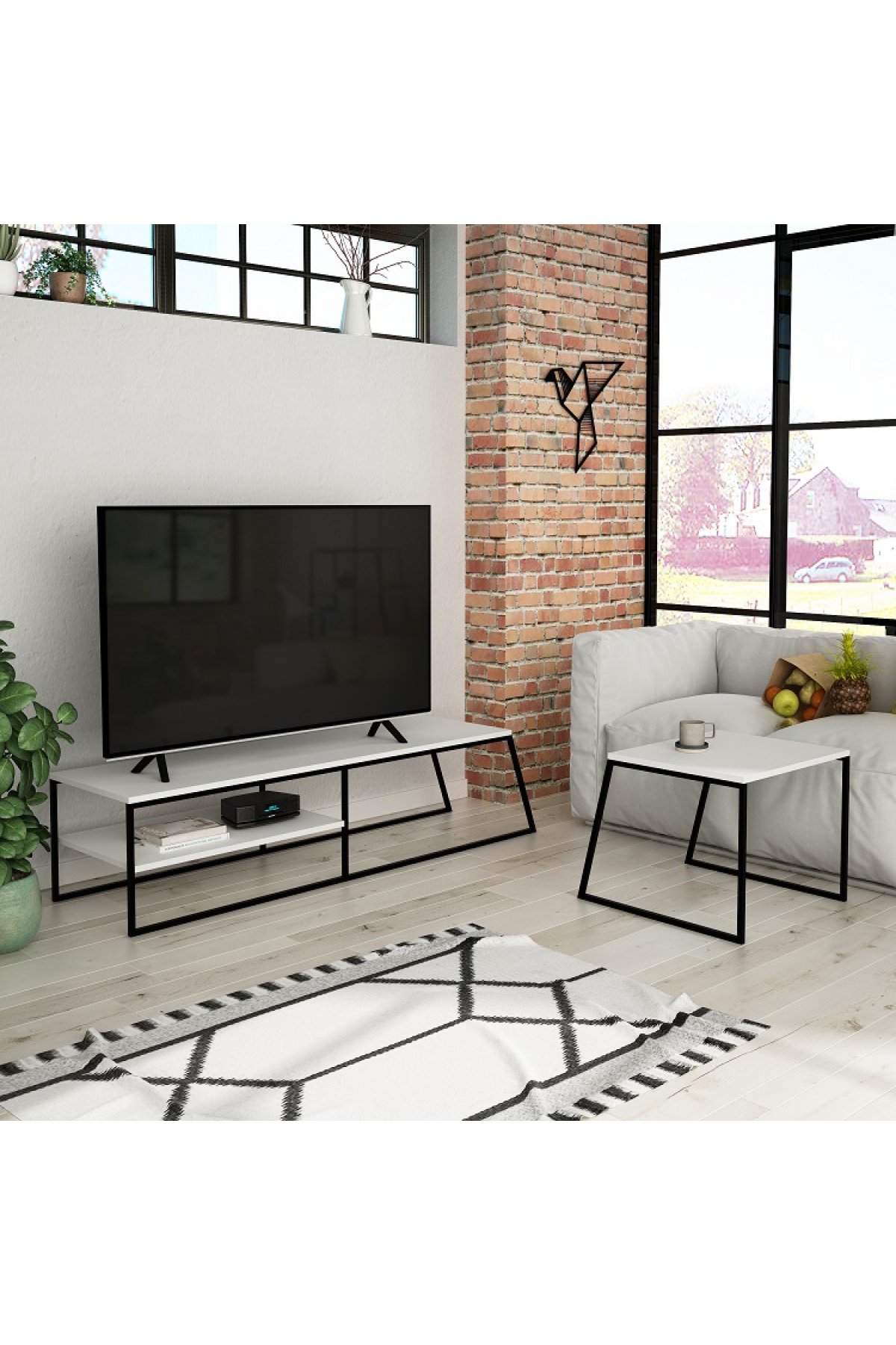 Evsimo Arte TV Sehpası Beyaz Evsimo Arte TV Sehpası Beyaz