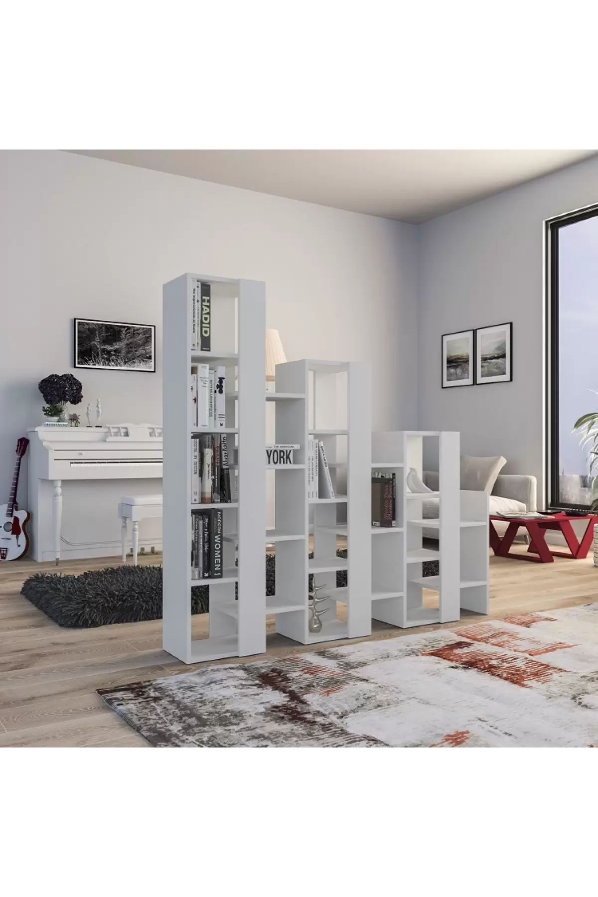 Evsimo Lift Kitaplık Beyaz